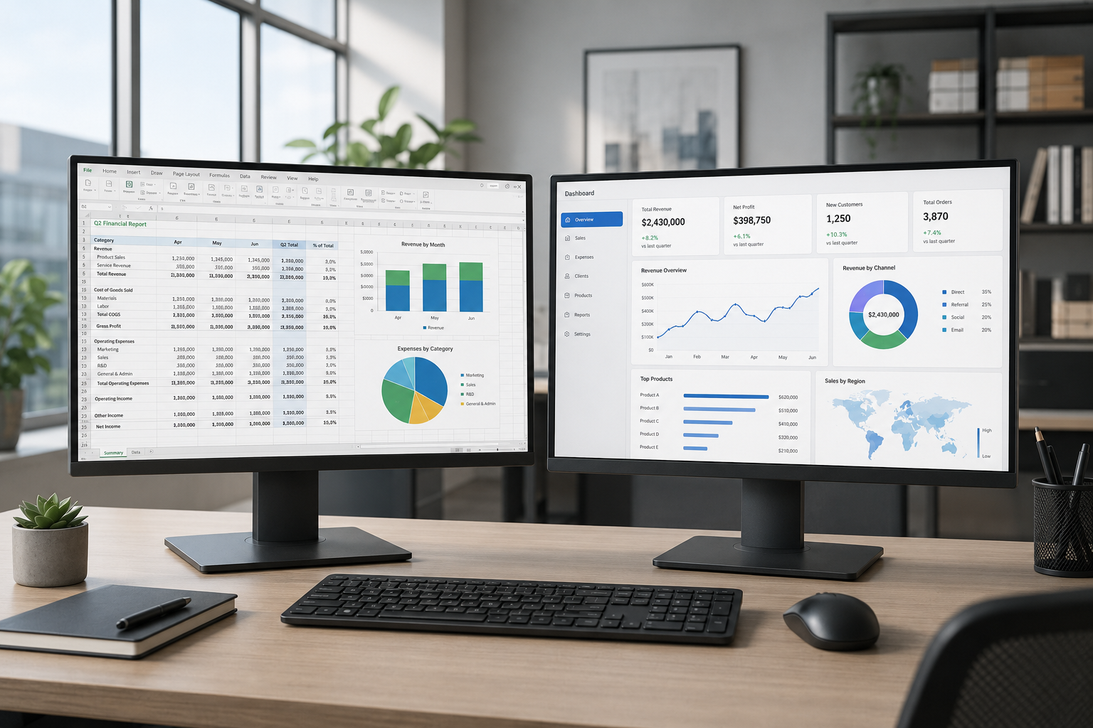Privacy-safe business monitor workspace solution