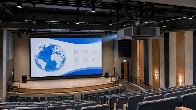 Large-venue projection design in an international school hall