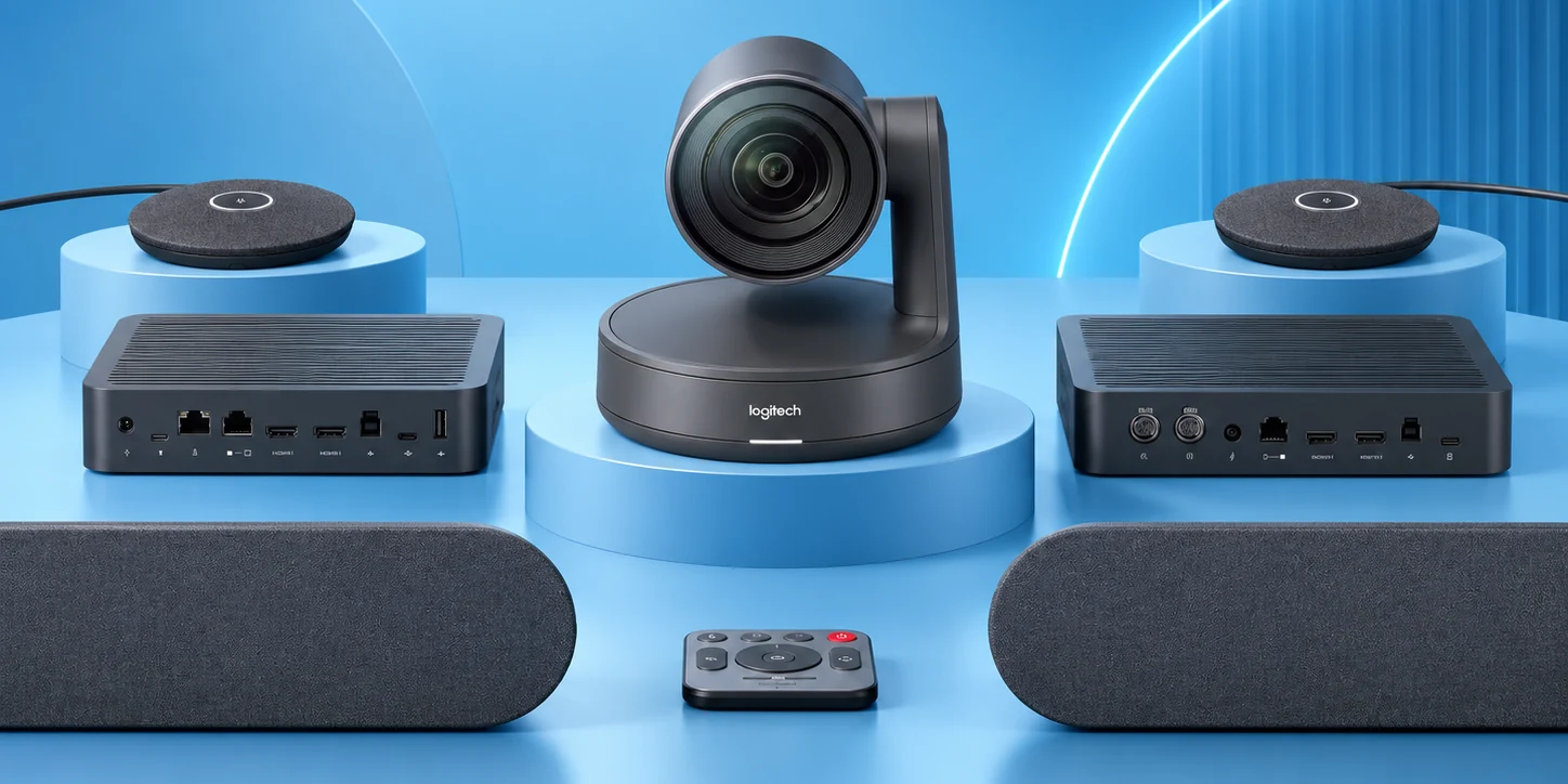 Logitech video conferencing and meeting room collaboration system