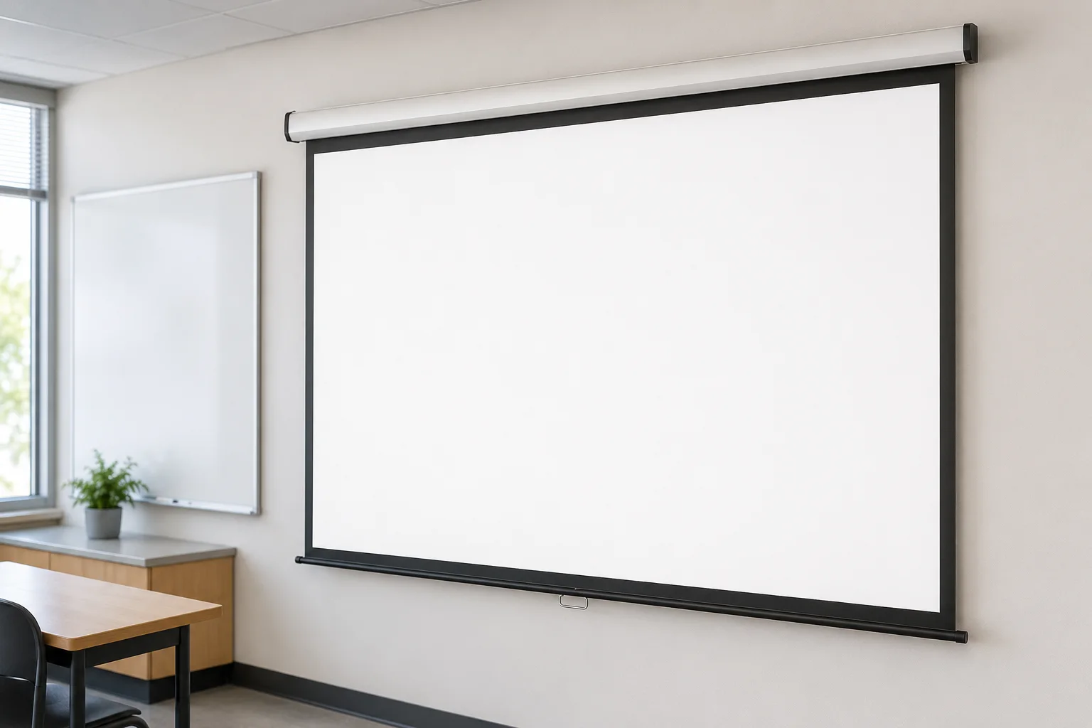 Manual pull-down projection screen