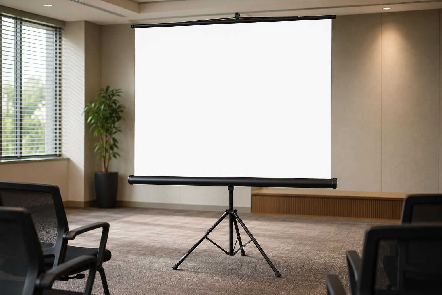 Portable tripod projection screen