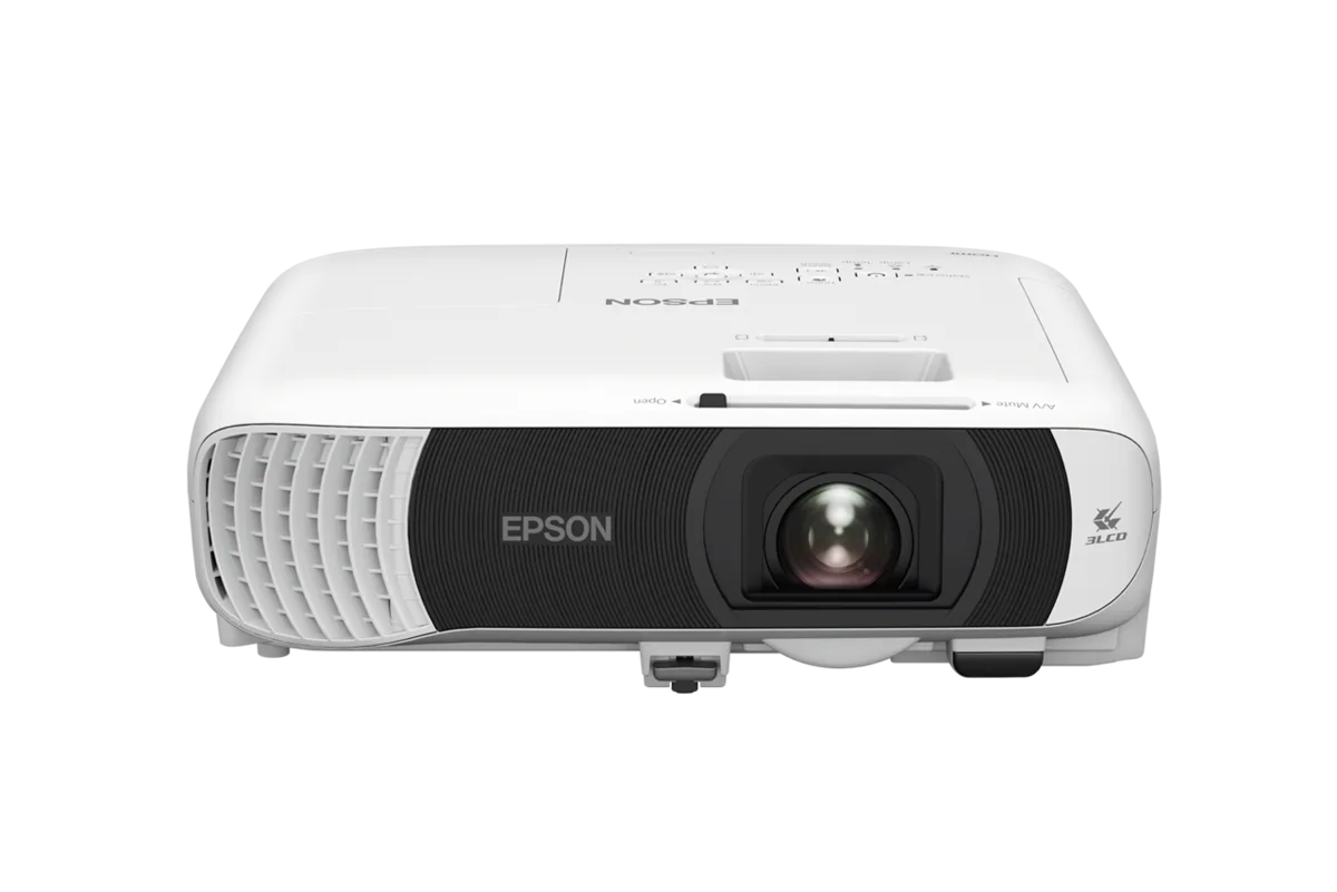 Front view of an Epson projector for corporate and education spaces