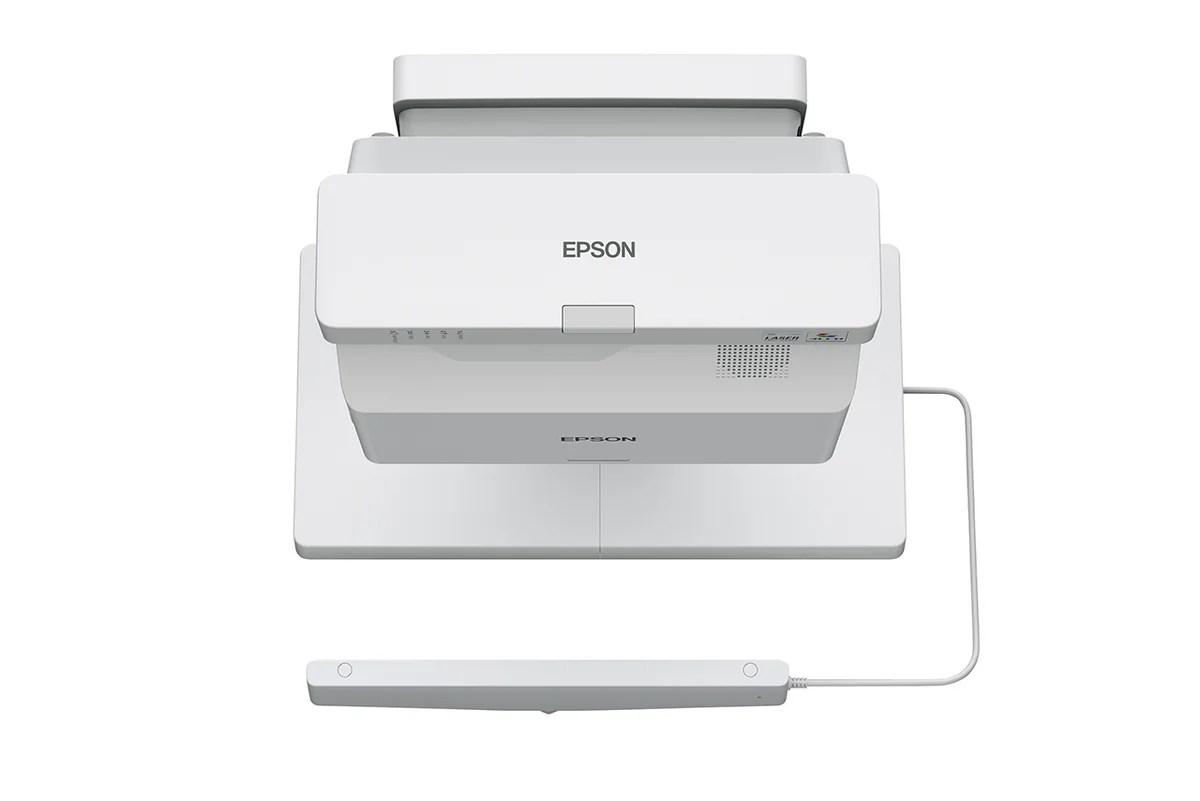 Product view of an Epson interactive ultra-short-throw projector