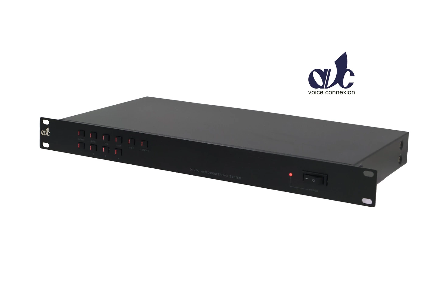 Amperes AVC CU100 digital wired conference central control unit, front view