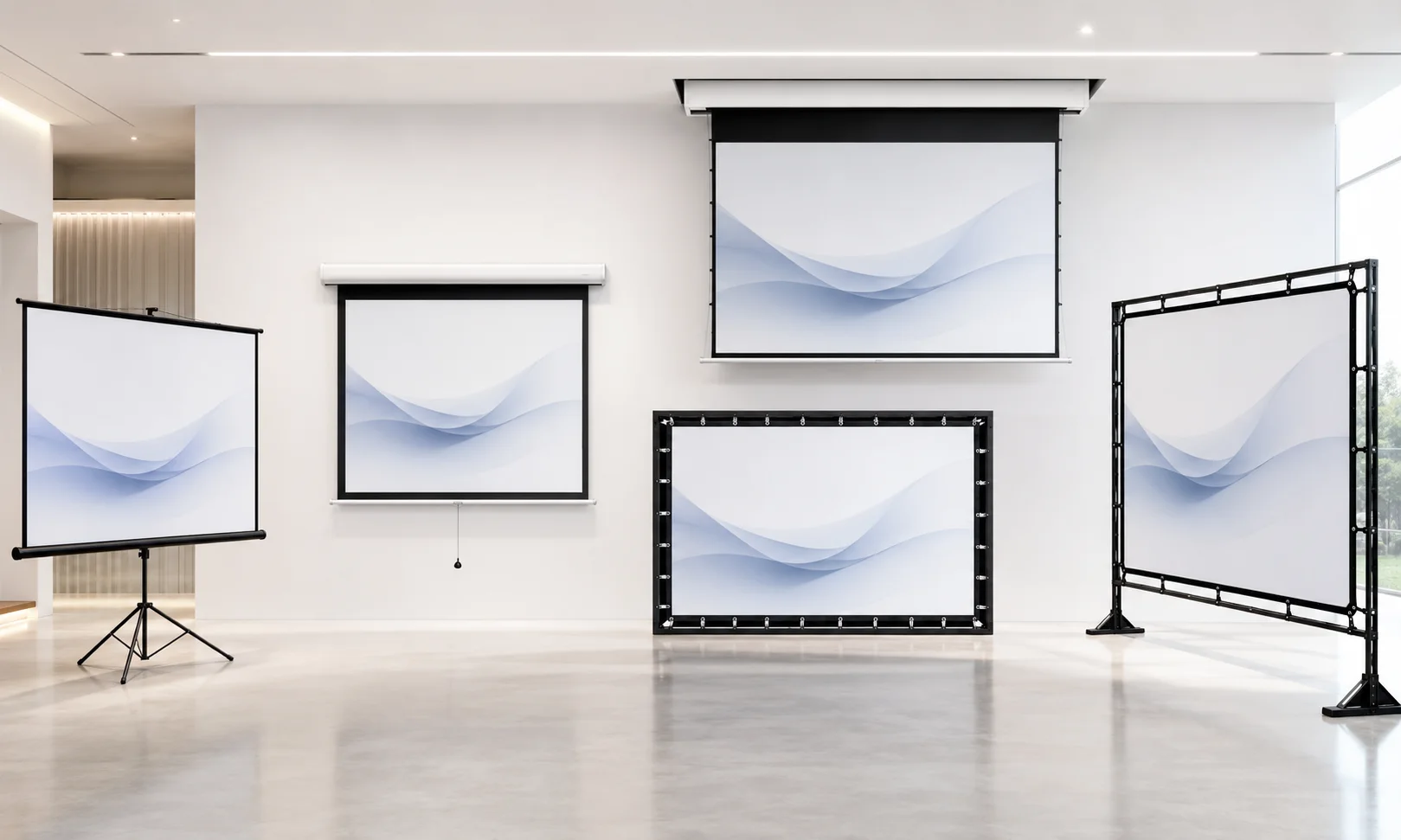 Professional projection screen range