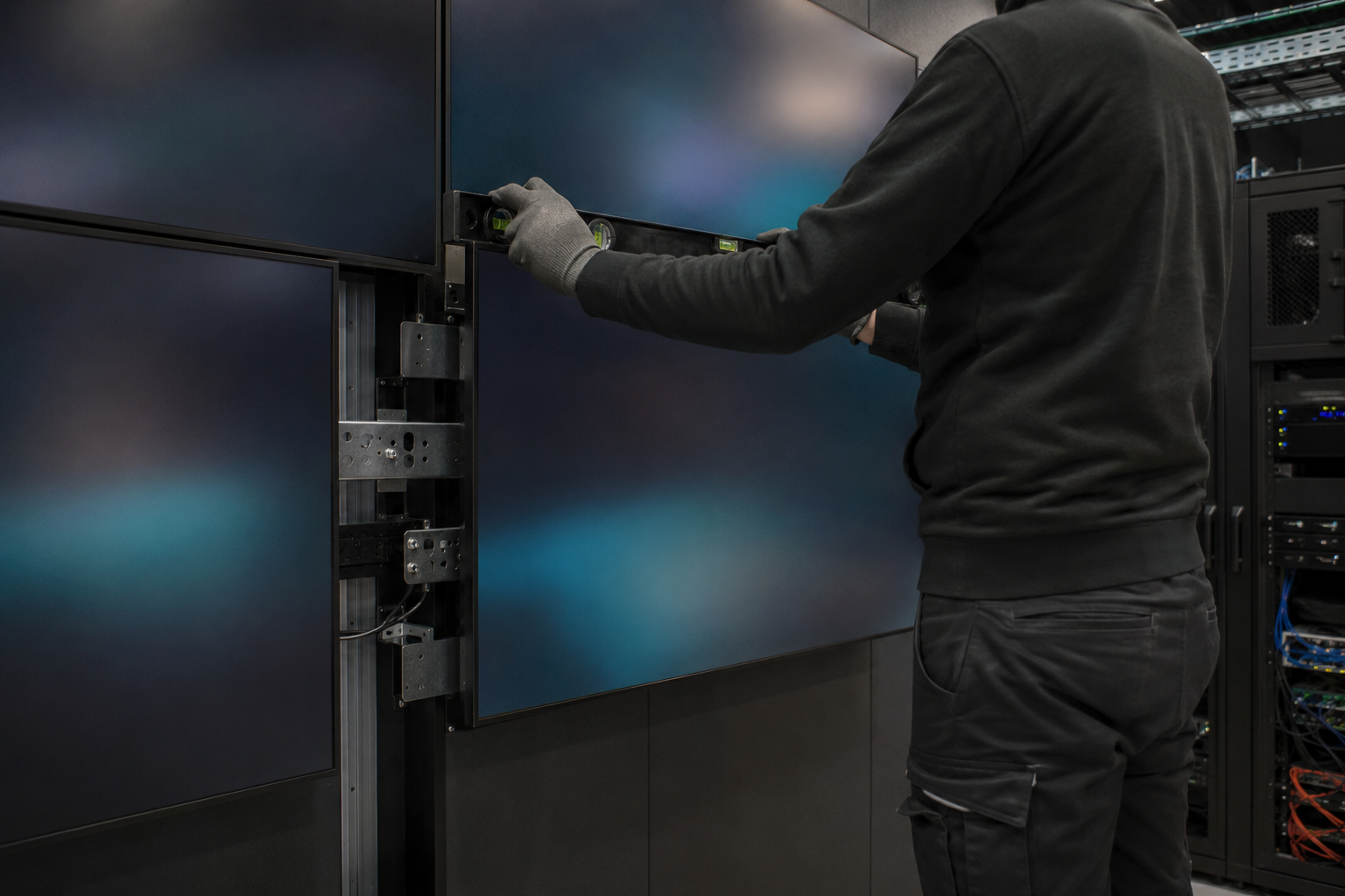 Command centre video wall installation and source distribution infrastructure